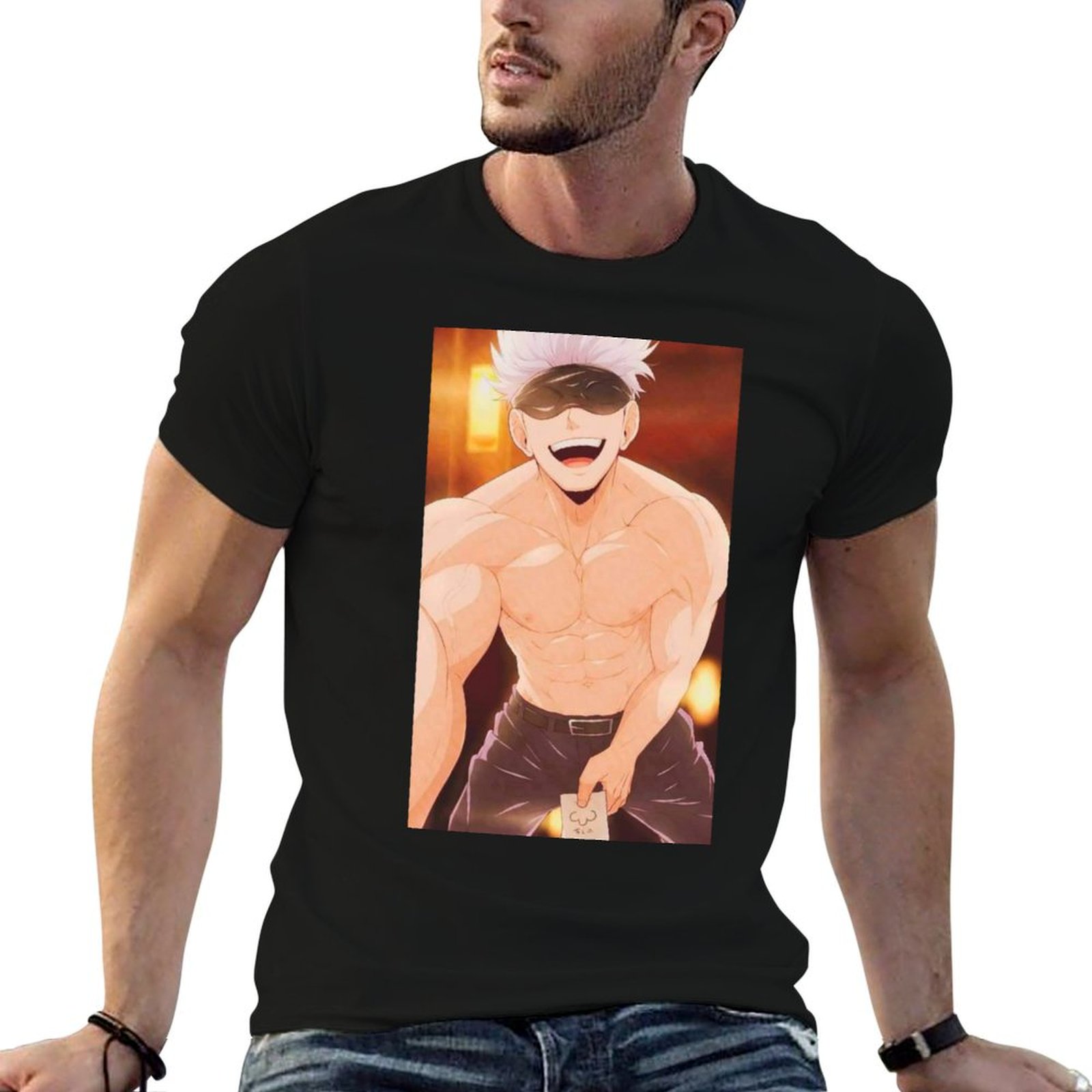Anime Merchandise Shirt - Gojo Satoru 상품 티셔츠 남성용 티셔츠