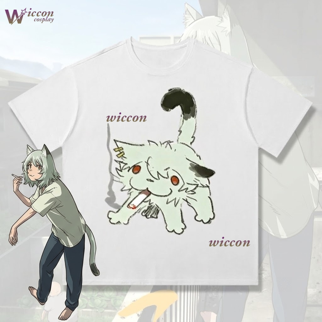 Anime Merchandise Shirt - YesOk Chainsmoker Cat Yaniko Satou 귀여운