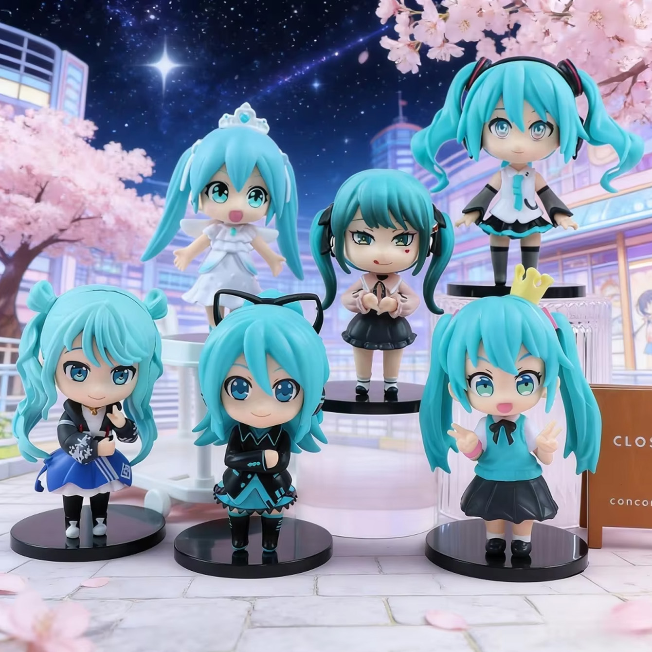 Premium Anime Merchandise - 하츠네 미쿠 치비 피규어 세트 –
