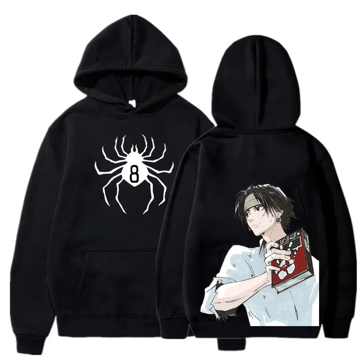 Anime Merch Shopping - 헌터X헌터 크롤로 루시퍼 그래픽 후드티 빈티지