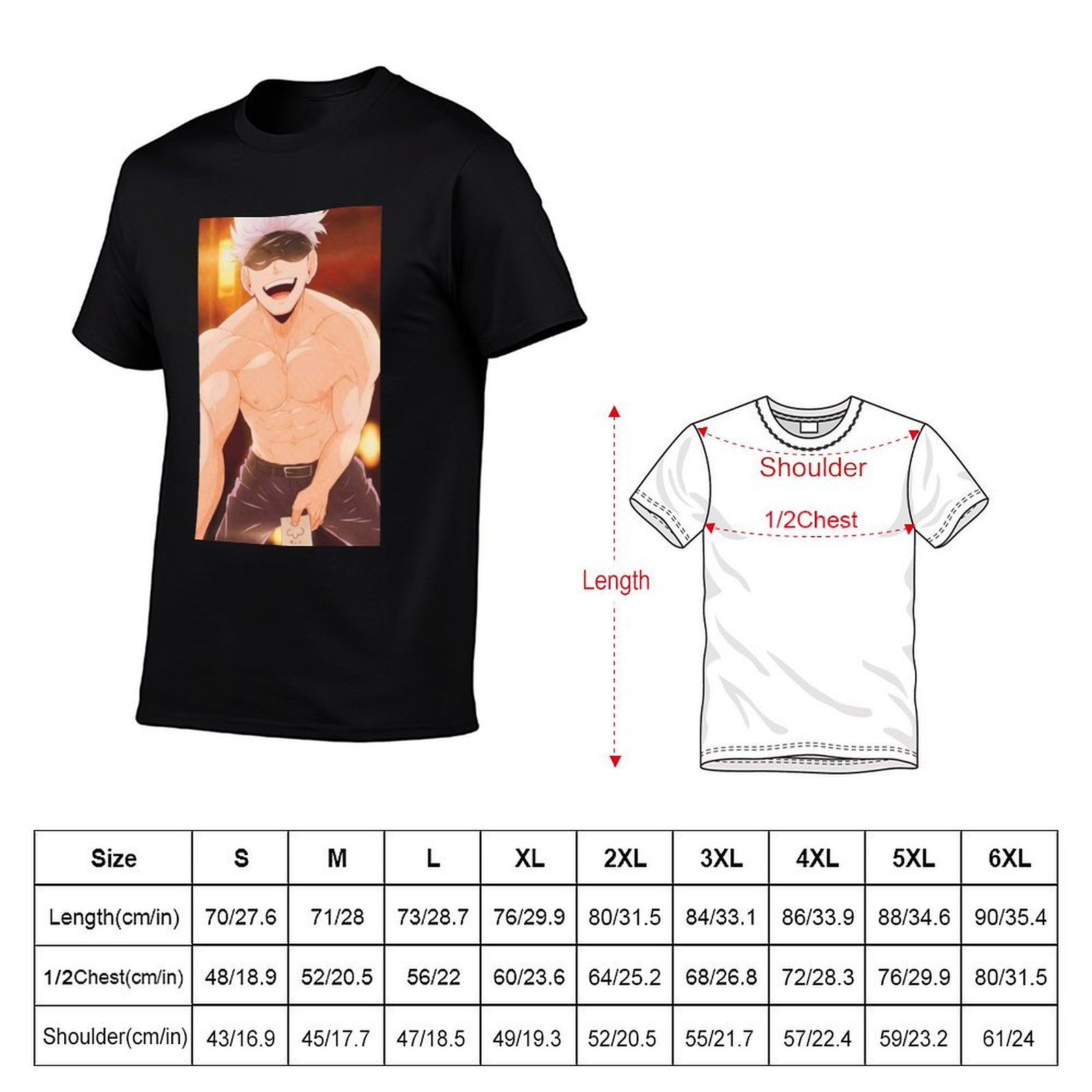 Gojo Satoru 상품 티셔츠 남성용 티셔츠 그래픽 - Anime Merchandise Shirt 리뷰 및 가격