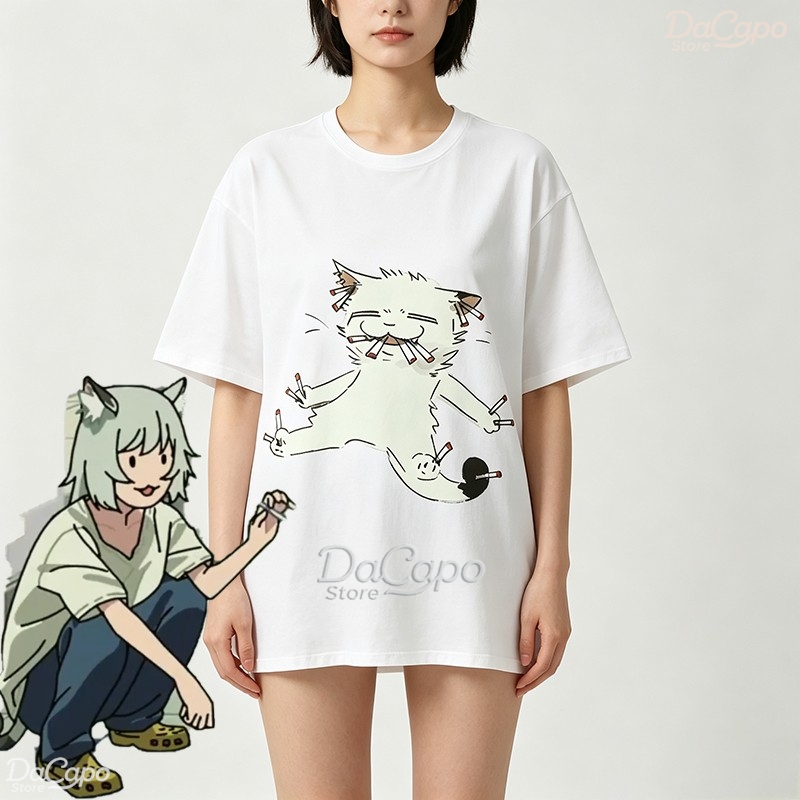 Chainsmoker Cat Yaniko Satou 귀 - Anime Merchandise Shirt 리뷰 및 가격