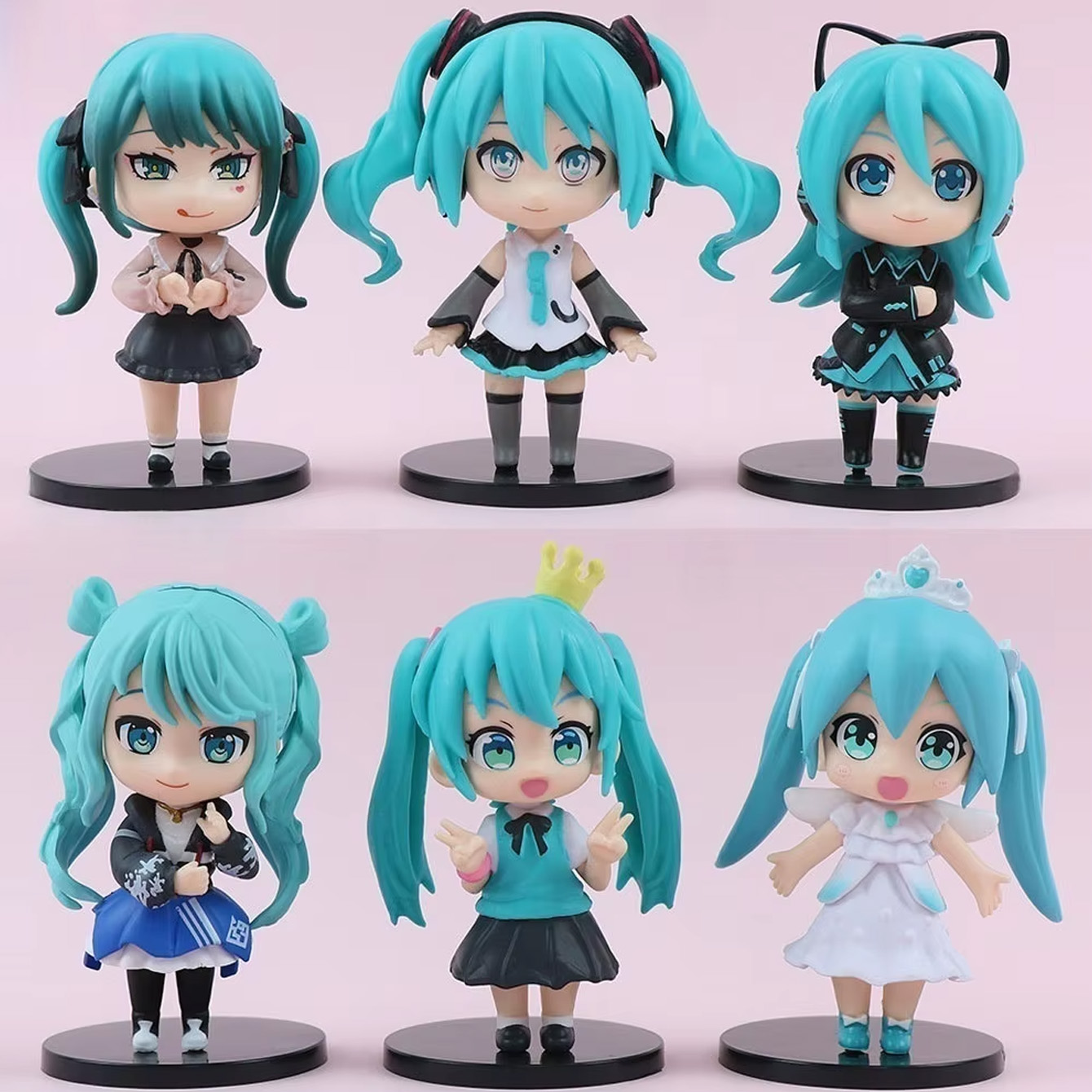 하츠네 미쿠 치비 피규어 세트 – 다양한 포즈와 의상, - Premium Anime Merchandise 리뷰 및 가격
