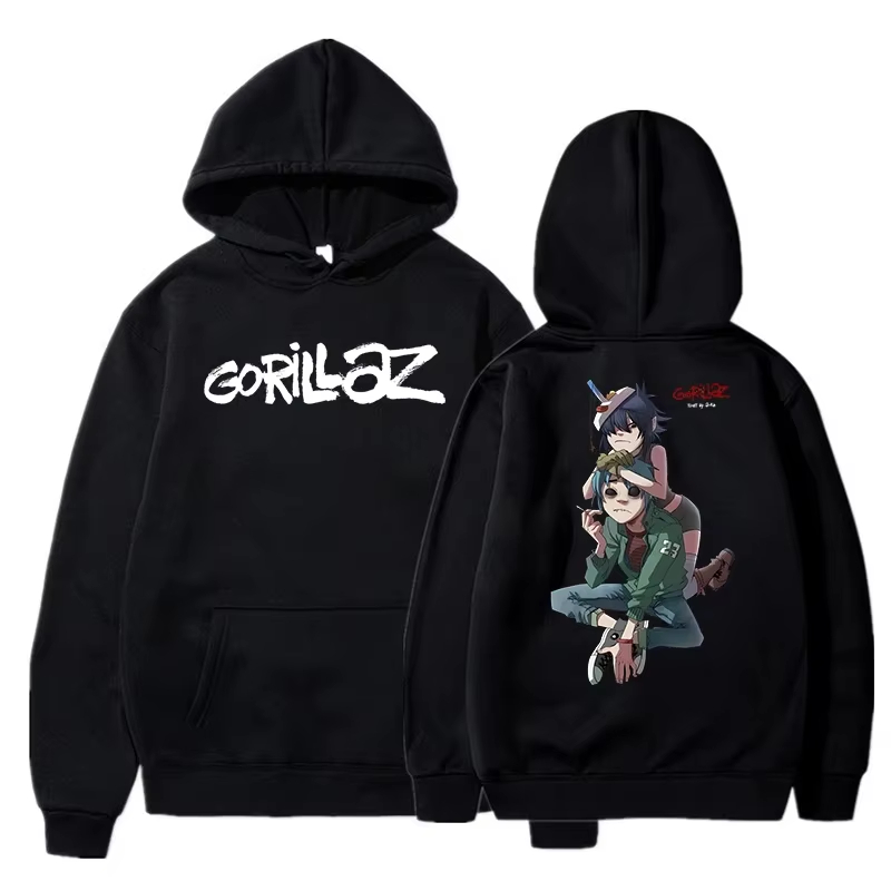Gorillaz 그래픽 스웨트셔츠 빈티지 워시드 애니메 - Anime Merch Shopping 리뷰 및 가격