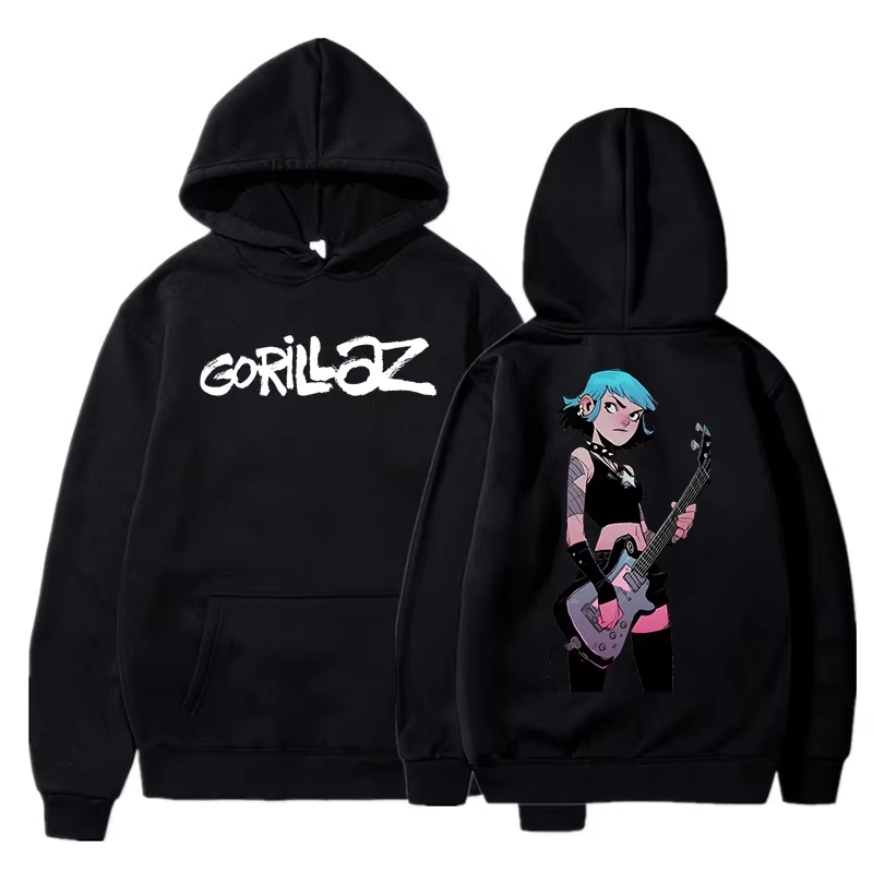 Gorillaz 그래픽 스웨트셔츠 빈티지 워시드 애니메 - Anime Merch Shopping 리뷰 및 가격