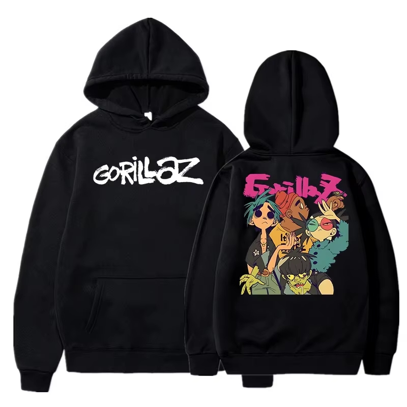 Gorillaz 그래픽 스웨트셔츠 빈티지 워시드 애니메 - Anime Merch Shopping 리뷰 및 가격